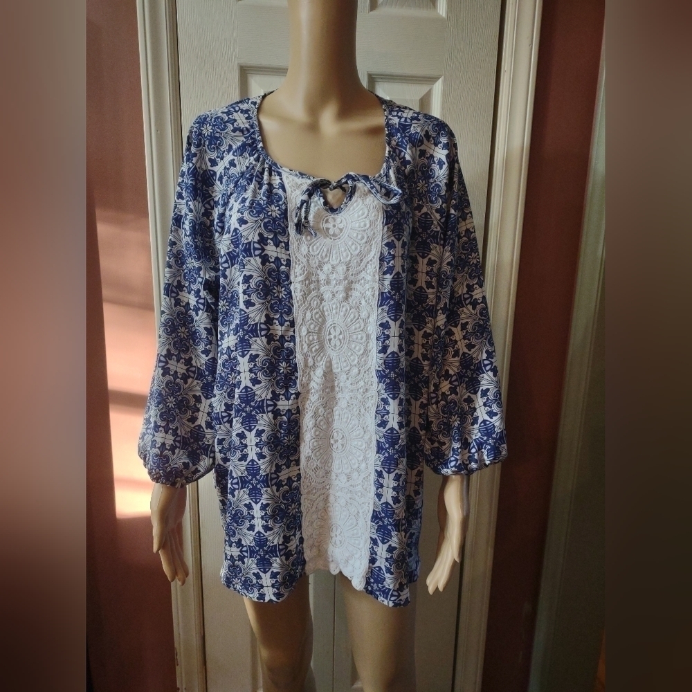 Maggie Sweet women's size XL long sleeve blouse shirt top